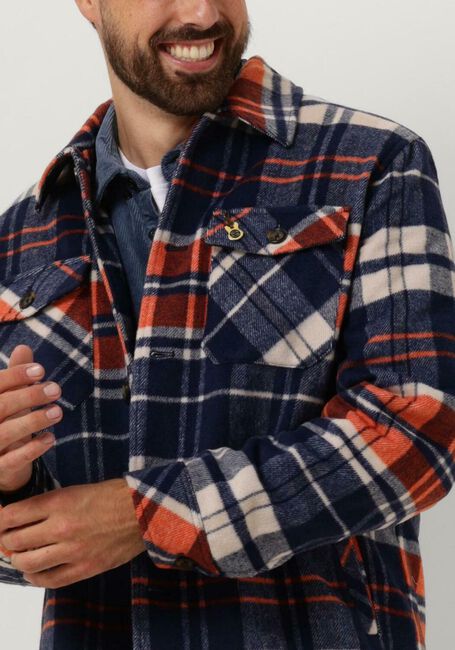 Blaue SCOTCH & SODA Overshirt BRUSHED WOOL-BLEND CHECKED OVERSHIRT - large