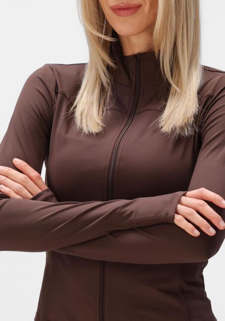 Braune NEO NOIR Strickjacke NOLANA ZIP BLOUSE - large