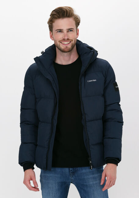 Blaue CALVIN KLEIN Wattierte Jack CRINKLE NYLON PUFFA JACKET - large
