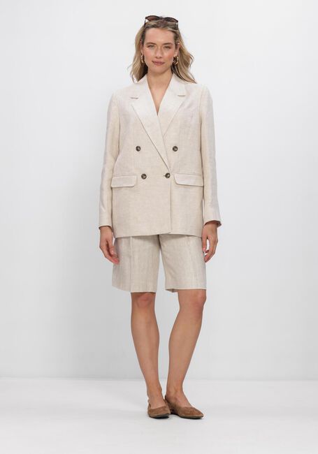 Beige SELECTED WOMEN Kurze Hosen SLFIDA MW LINEN BERMUDA SHORTS - large