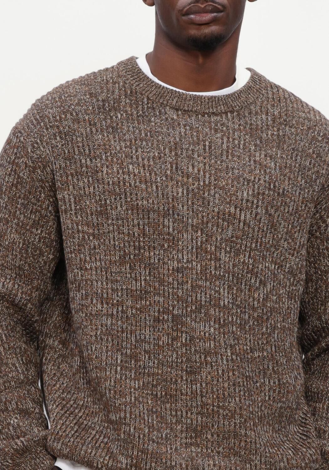 Braune SELECTED MEN Pullover SLMTILUM LS KNIT CREW NECK - large