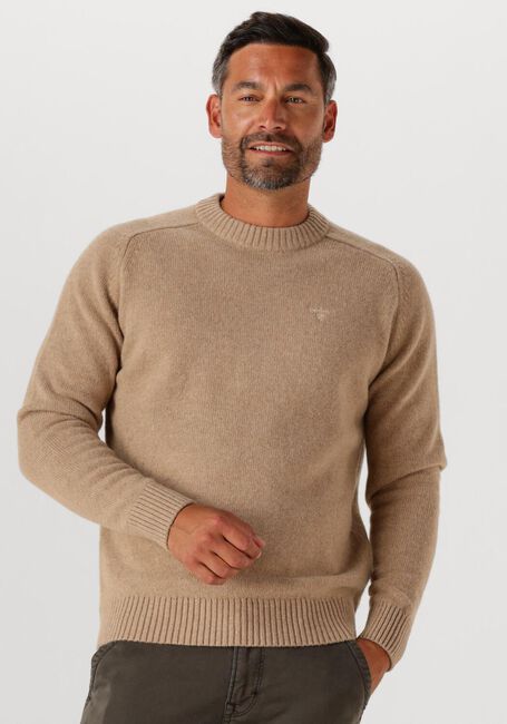 Camelfarbene BARBOUR Pullover GRANGETOWN CREW NECK SWEATER - large