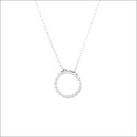 Silberne ALLTHELUCKINTHEWORLD Kette FORTUNE NECKLACE DOTTED CIRCLE - medium