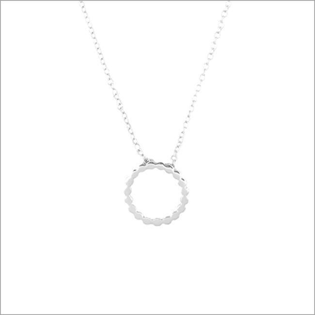 Silberne ALLTHELUCKINTHEWORLD Kette FORTUNE NECKLACE DOTTED CIRCLE - large