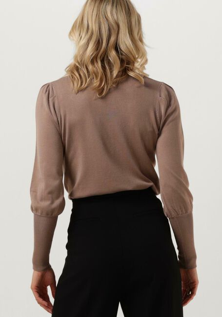 Camelfarbene NOTRE-V Rollkragenpullover BASIC KNIT BLOUSE - large