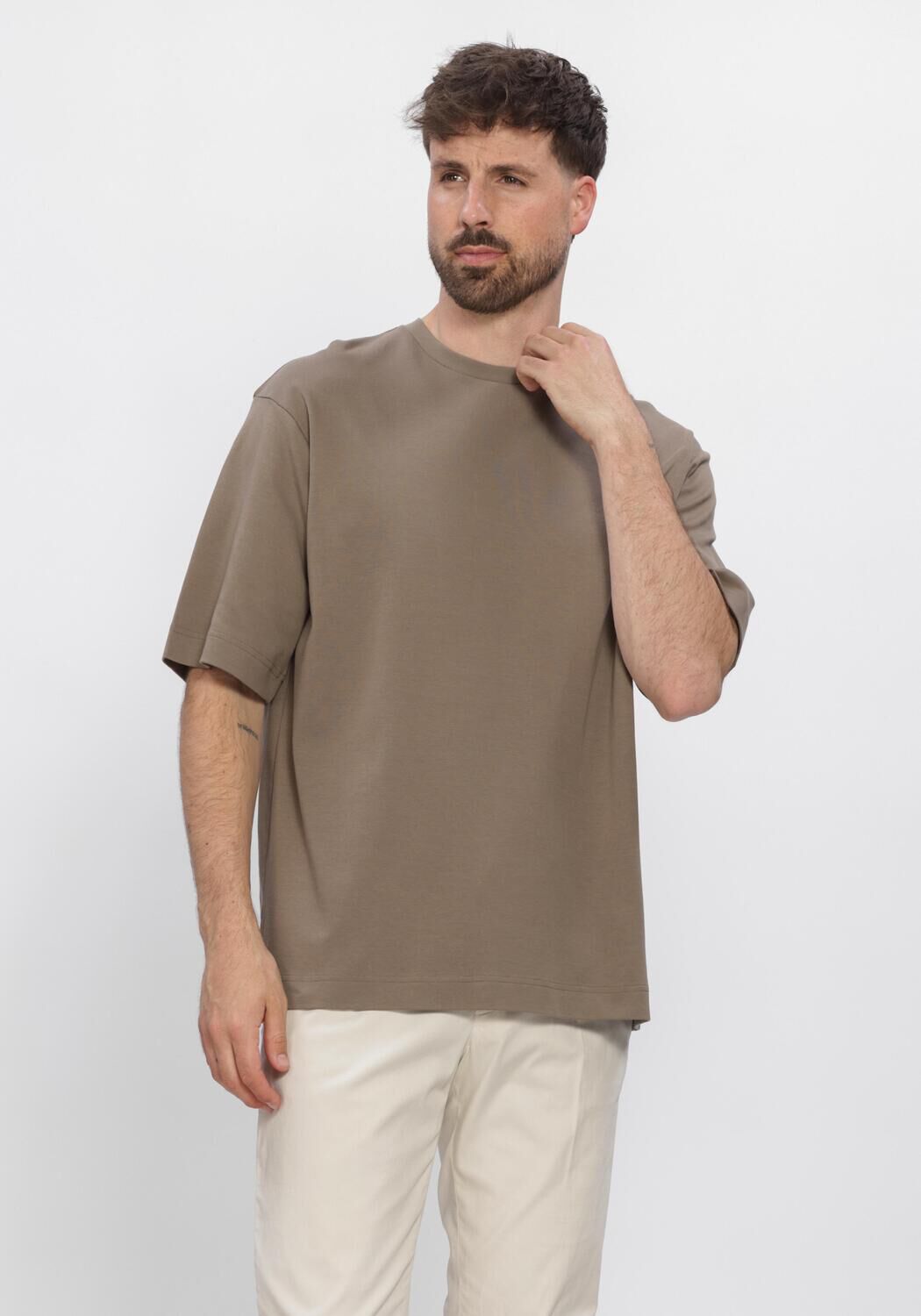 Beige PROFUOMO T-shirt T-SHIRT CREW NECK HEAVY COTTON - large