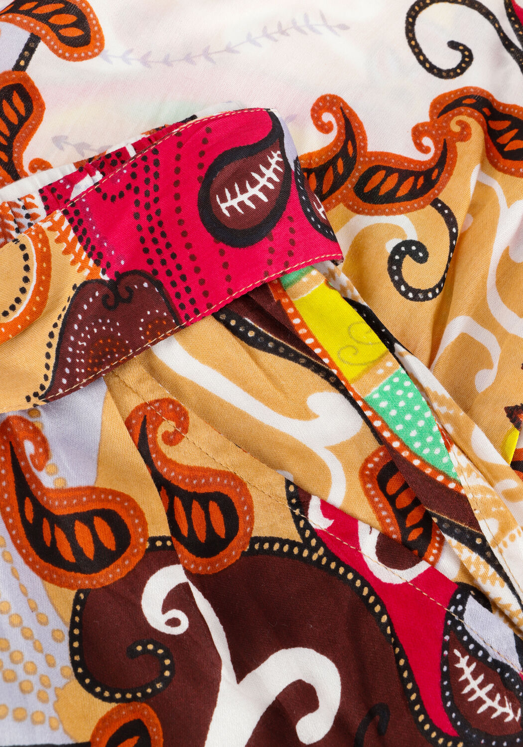 Mehrfarbige/Bunte SUMMUM Weite Hose TROUSER FESTIVAL PRINT ON VISCOSE SATIN - large