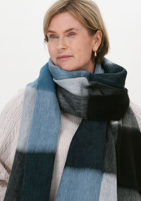 Blaue ALPACA LOCA Schal SCARF BLOCKED - large