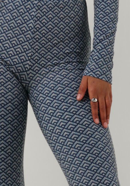 Blaue COLOURFUL REBEL Schlaghose SMALL GEO PEACHED EXTRA FLARE PANTS - large