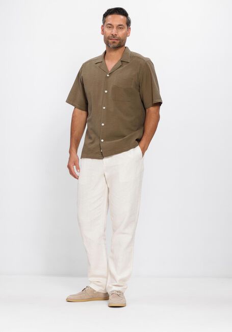 Khaki FOR&Eacute;T Casual-Oberhemd PEER SEERSUCKER REGULAR SS SHIRT - large