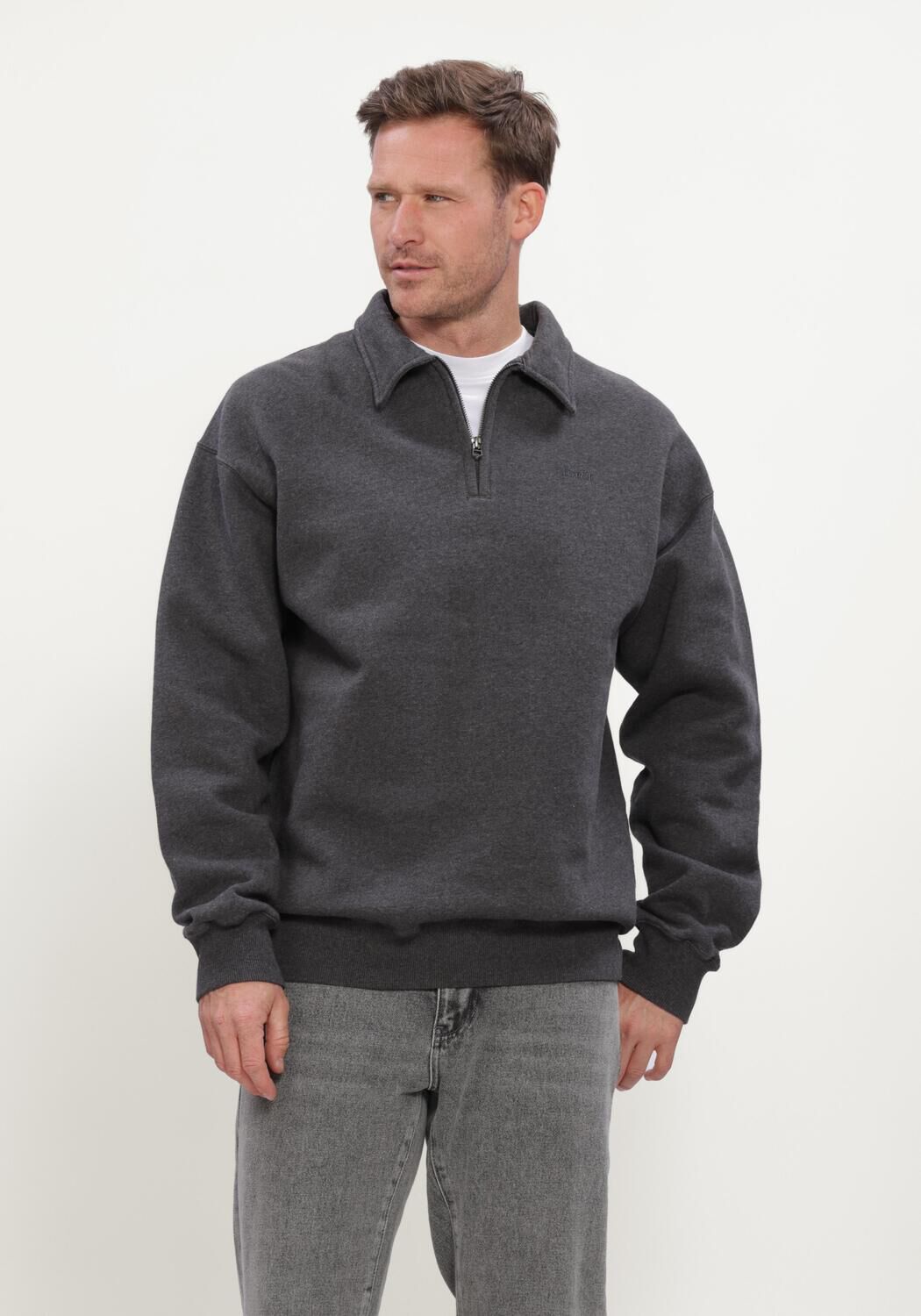 Graue FOR&Eacute;T Pullover HOOK HALF ZIP - large