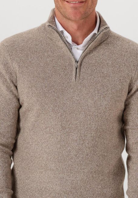 Beige PROFUOMO Pullover PULLOVER HALF ZIP WOOL BLEND - large