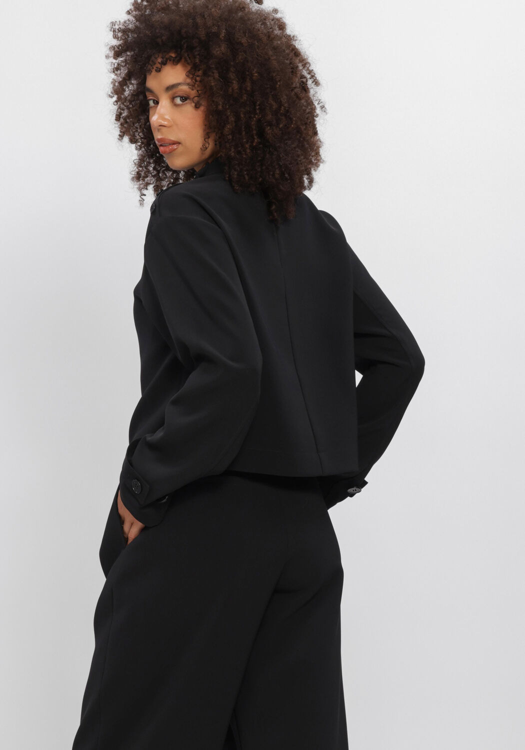 Schwarze DANTE6 Top RAES BUTTON DETAIL TOP - large