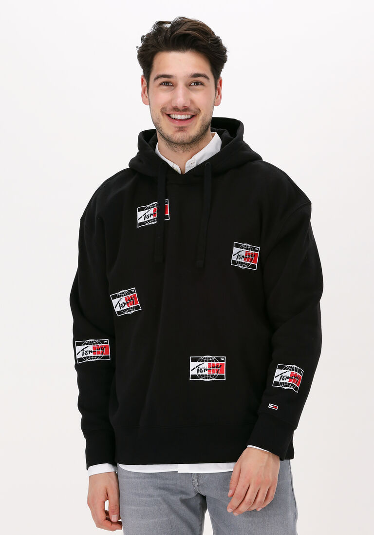schwarze tommy jeans sweatshirt tjm timeless distortion hoodie