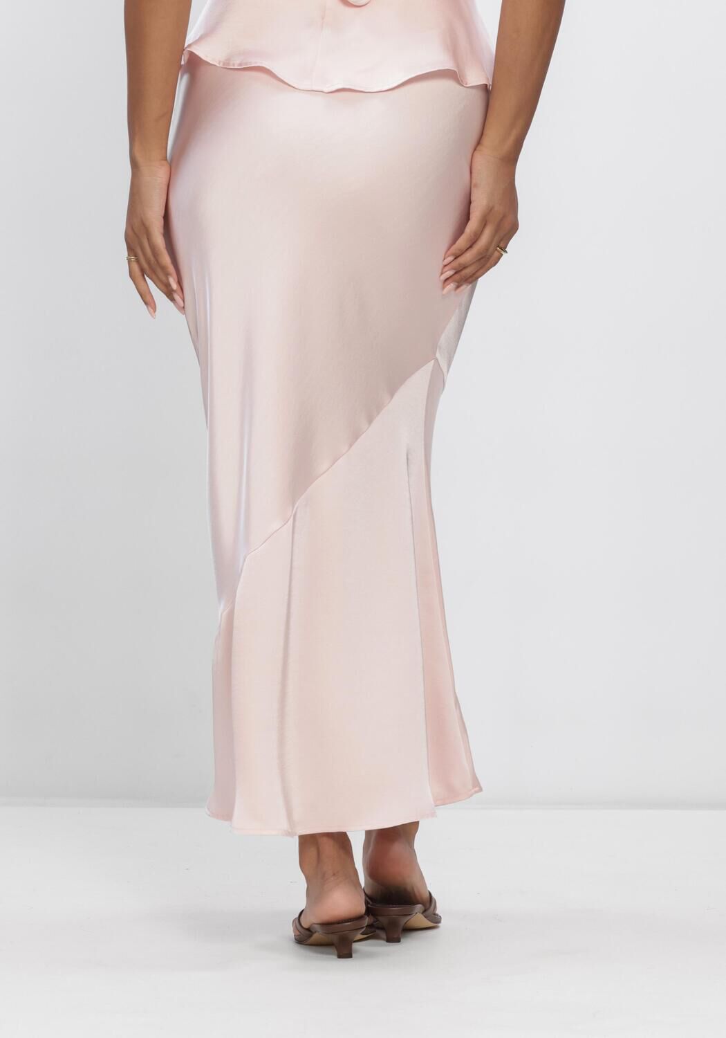 Hell-Pink NEO NOIR Maxirock NINAD HEAVY SATEEN SKIRT - large