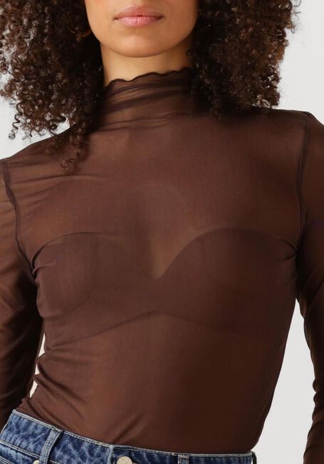 Braune OBJECT Top OBJNELA LS O-NECK MESH TOP REP - large