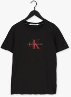 Schwarze CALVIN KLEIN T-shirt ARCHIVAL MONOGRAM FLOCK TEE