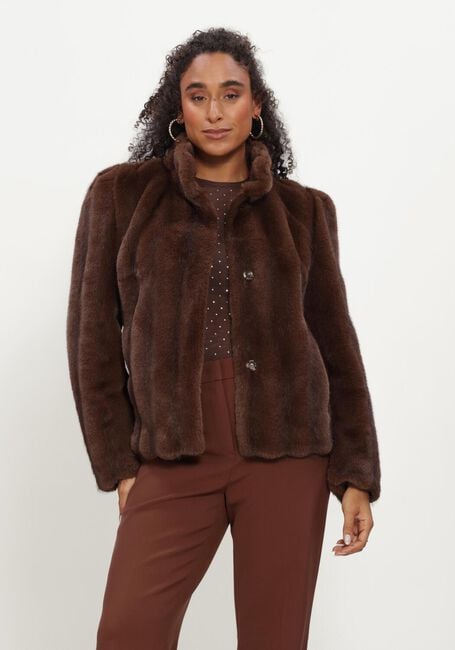 Braune STUDIO AR Fake-Fur-Jack SOLINE FAUX MINK STRIPE - large
