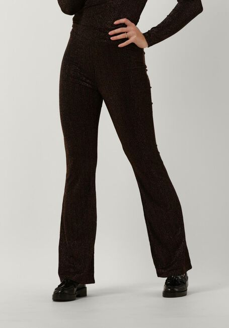 Schwarze COLOURFUL REBEL Schlaghose JOLIE METALLIC STRIPE FLARE PANTS - large