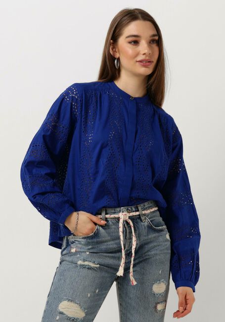 Blaue SCOTCH & SODA Blusen SHIRT WITH BROIDERIE ANGLAISE - large