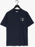 Dunkelblau WOODBIRD T-shirt MOLT WIRL TEE