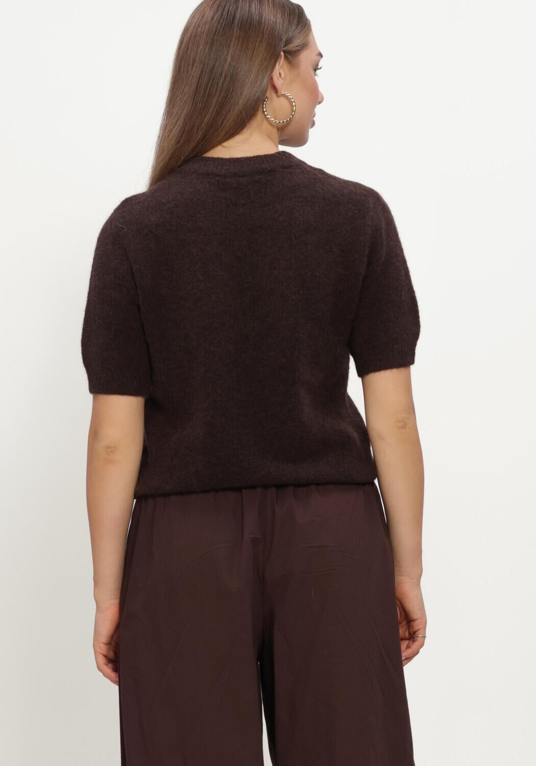 Braune Y.A.S. Pullover YASJOHI SS WOOL BLEND PULLOVER - large