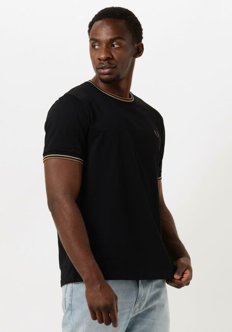 Schwarze FRED PERRY T-shirt TWIN TIPPED T-SHIRT - large