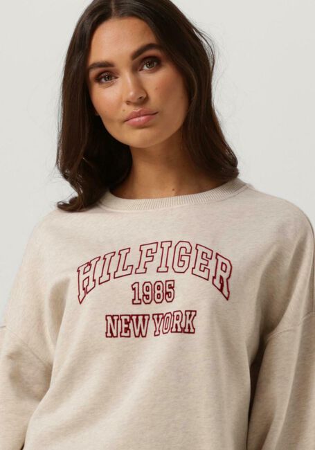 Beige TOMMY HILFIGER Pullover RLX VARSITY OPEN-NK SWEATSHIRT - large