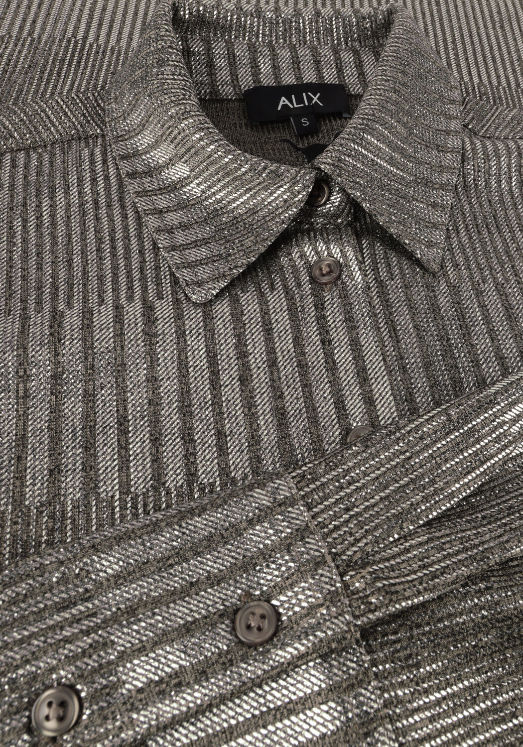 Silberne ALIX THE LABEL Blusen LADIES KNITTED FOIL BLOUSE - large