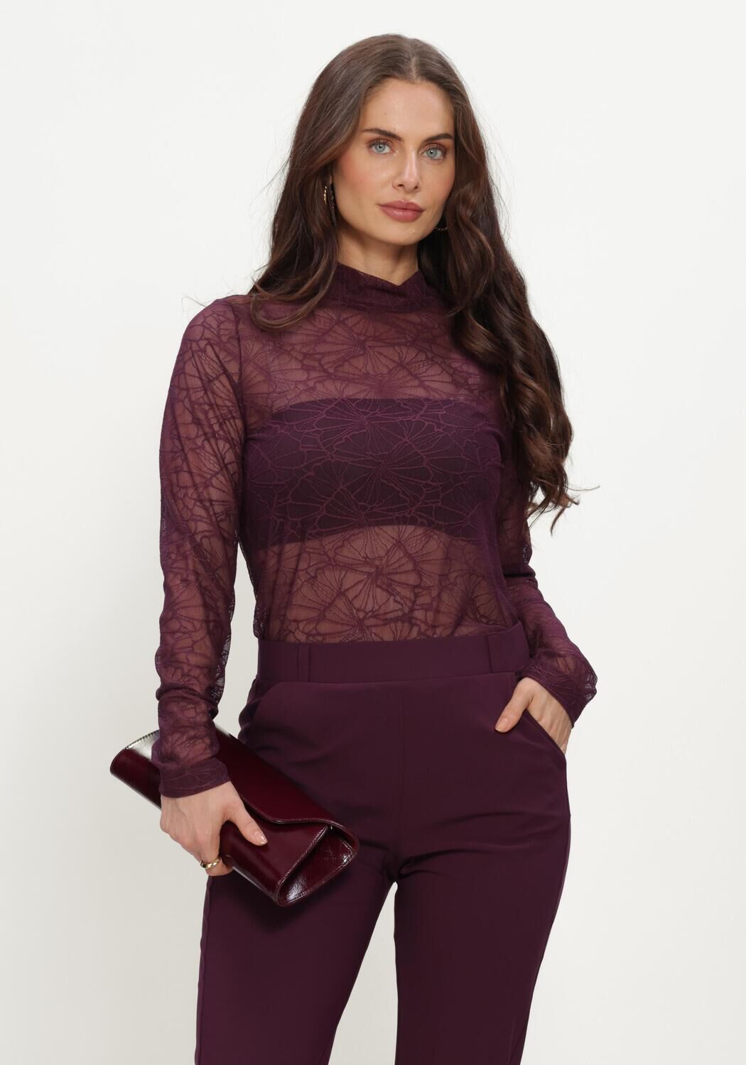 Lilane STUDIO ANNELOES Top Reagan high neck lace top - large