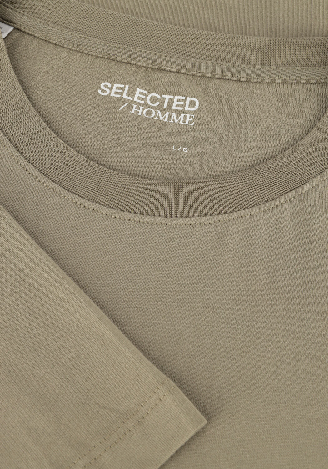 Gr&uuml;ne SELECTED MEN T-shirt SLHASPEN SS O-NECK TEE NOOS - large