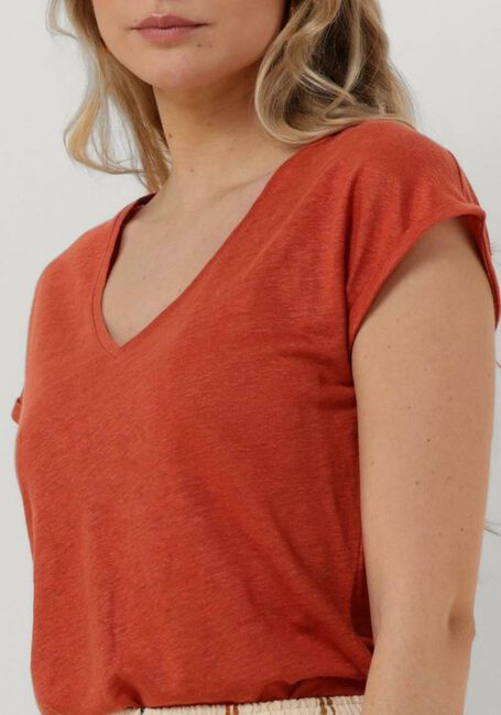 Rote BY-BAR T-shirt MILA ORGANIC LINEN TOP - large