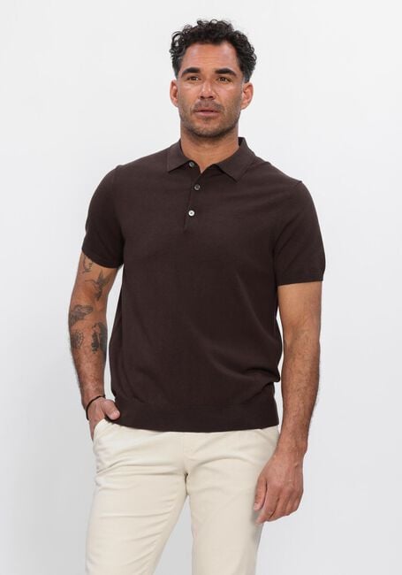 Braune PROFUOMO Polo-Shirt POLO SS LUXURY BASIC - large