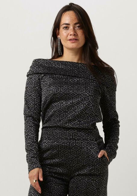 Schwarze MOS MOSH  GIRONE LS GLAM BLOUSE - large