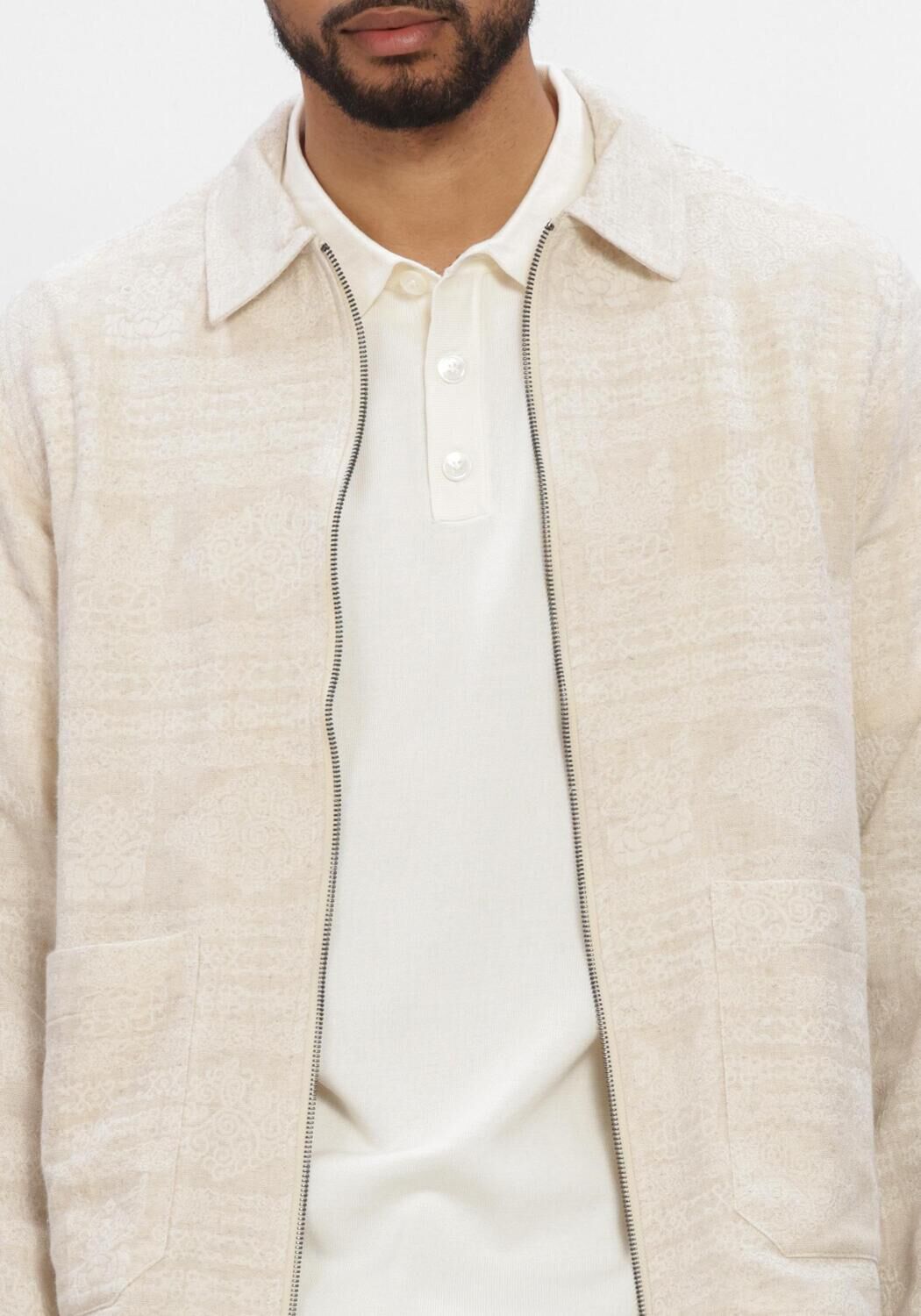 Beige JC RAGS Overshirts OVERSHIRT BENJI JACQUARD - large