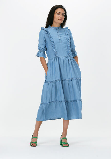 Blaue DEA KUDIBAL Midikleid SILJA NS (CO) - DRESS WITH RUFFLES - large