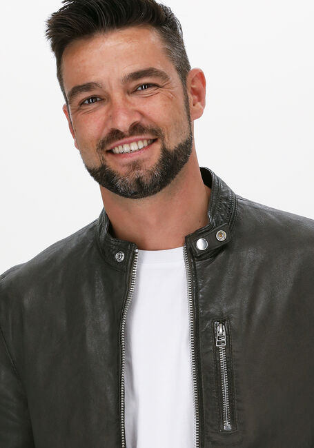 Grüne GOOSECRAFT Lederjack GC GALWAY BIKER - large