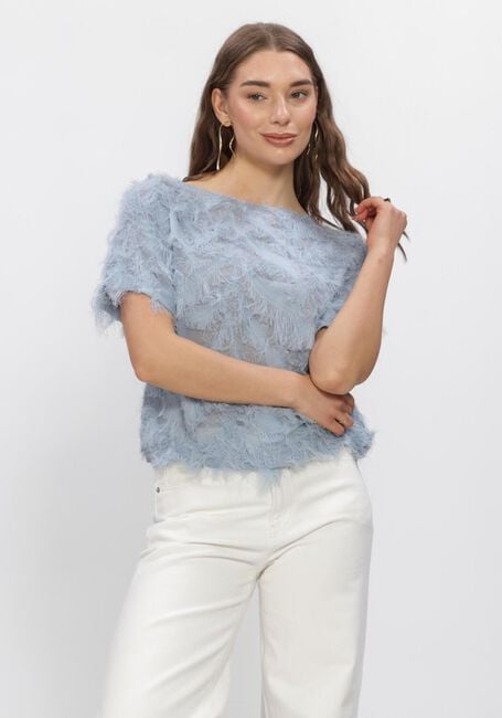 Blaue SELECTED WOMEN Tops & T-shirts SLFMYLINE SS BOAT NECK TOP - large