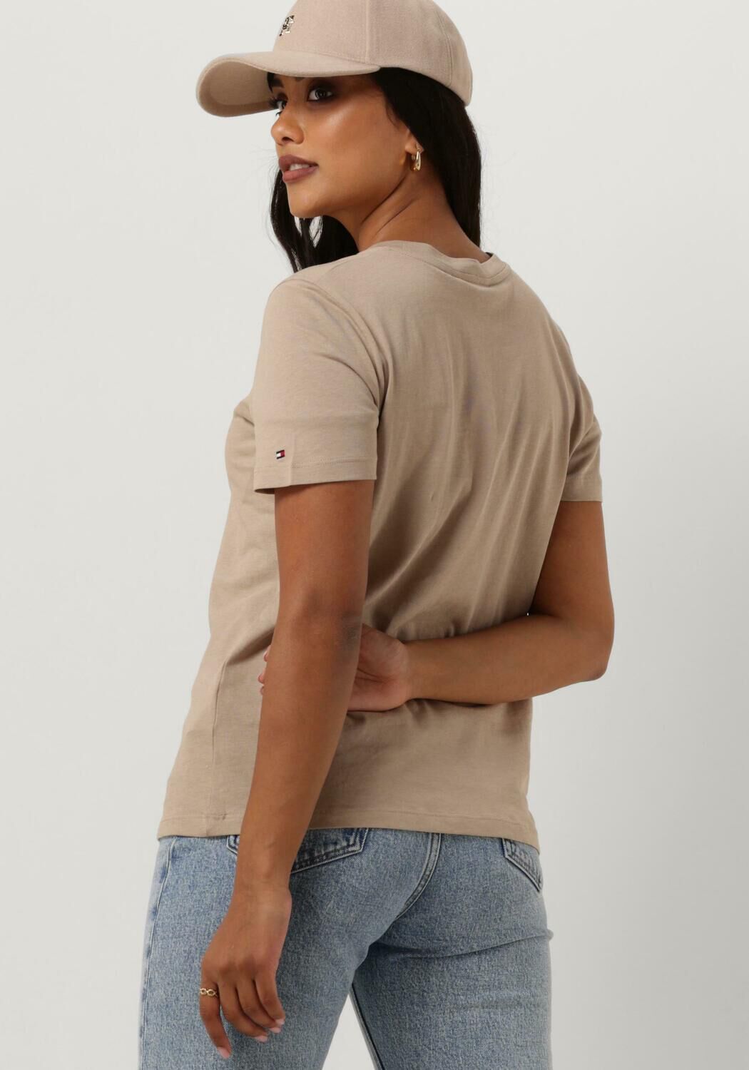 Beige TOMMY HILFIGER T-shirt REG CORP LOGO C-NK SS | Omoda
