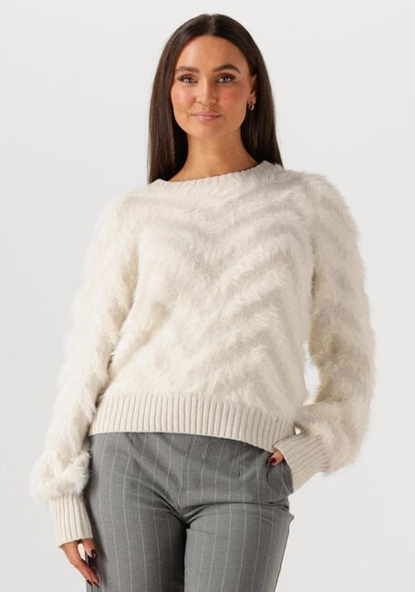 Creme OBJECT Pullover OBJHOLLOW L/S RE KNIT PULLOVER - large
