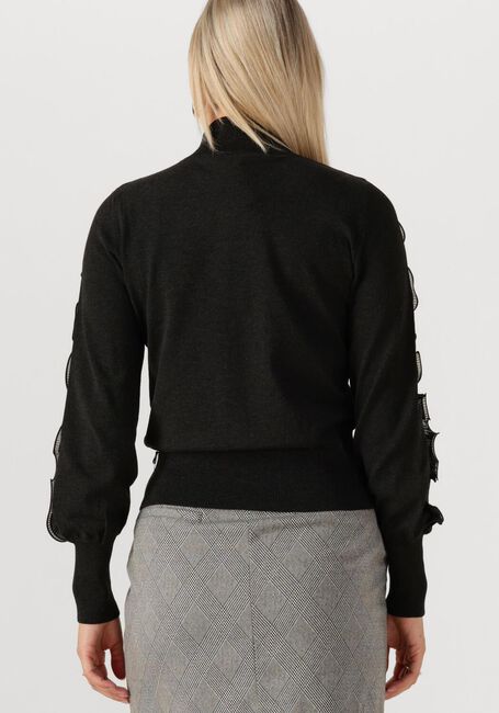 Schwarze JANSEN AMSTERDAM Pullover BARBARA TRUI FN 155 LONG SLEEVE PLISSE RUFFLES - large