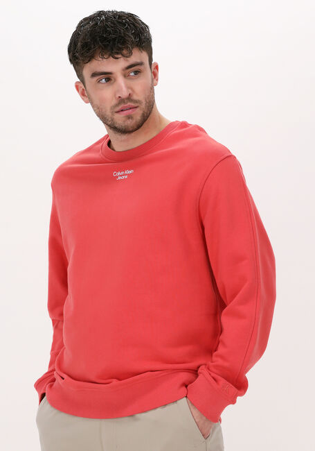 Orangene CALVIN KLEIN Sweatshirt STACKED LOGO CREW NECK - large