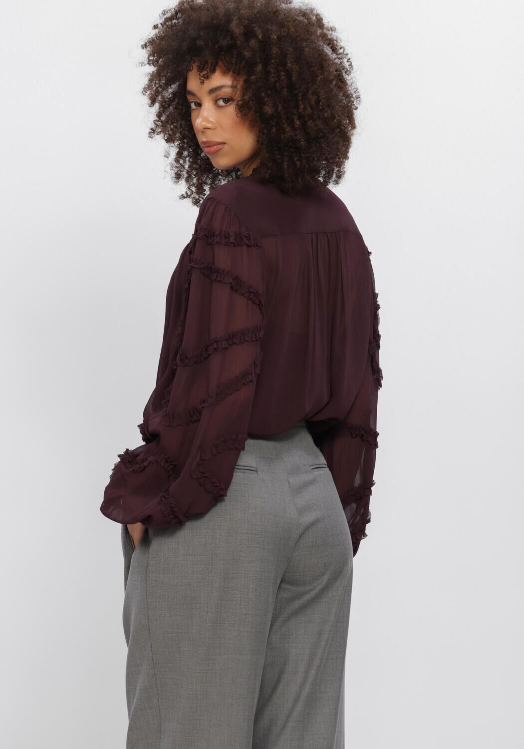 Bordeaux DANTE6 Blusen LARA RUFFLE DETAIL BLOUSE - large