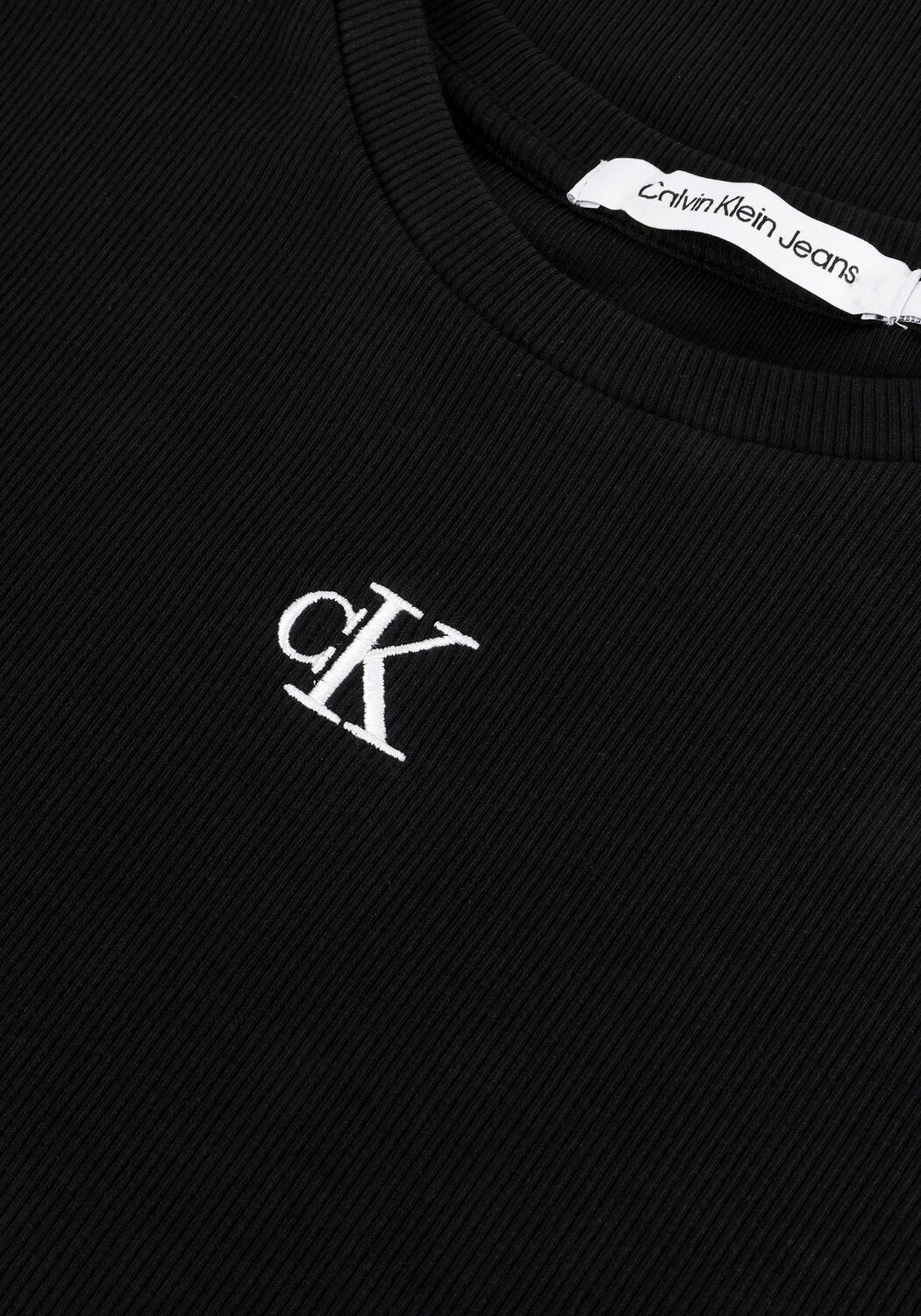Schwarze CALVIN KLEIN Midikleid CK RIB LONG T-SHIRT DRESS - large