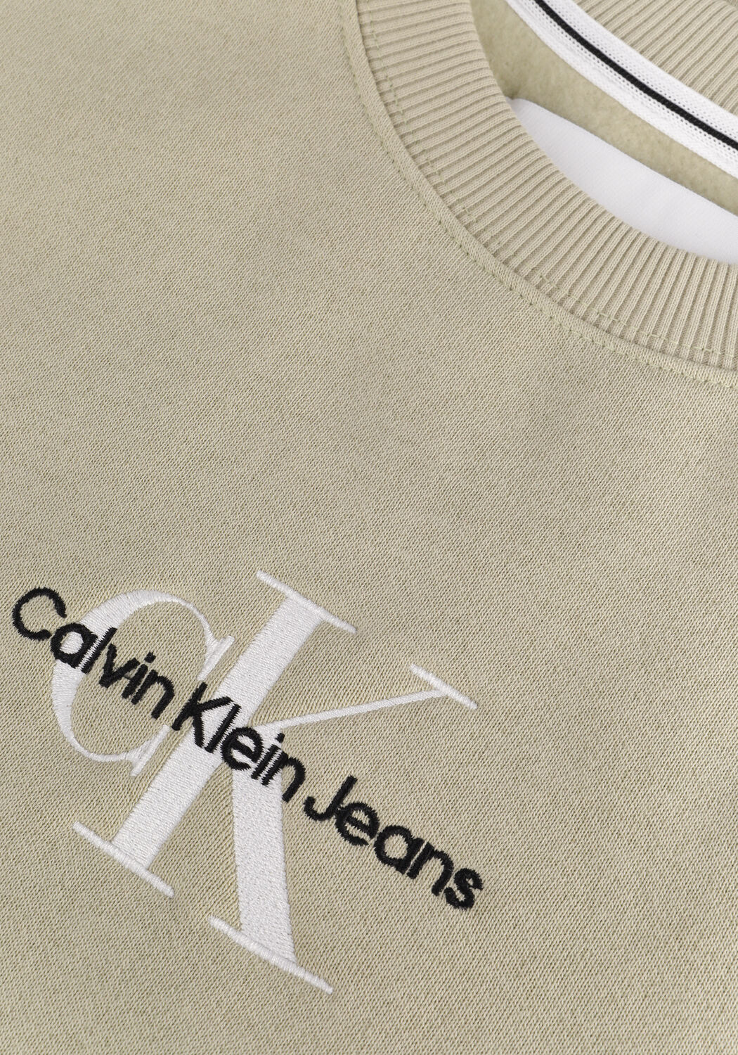 Sand CALVIN KLEIN Sweatshirt MONOGRAM LOGO CREW NECK - large