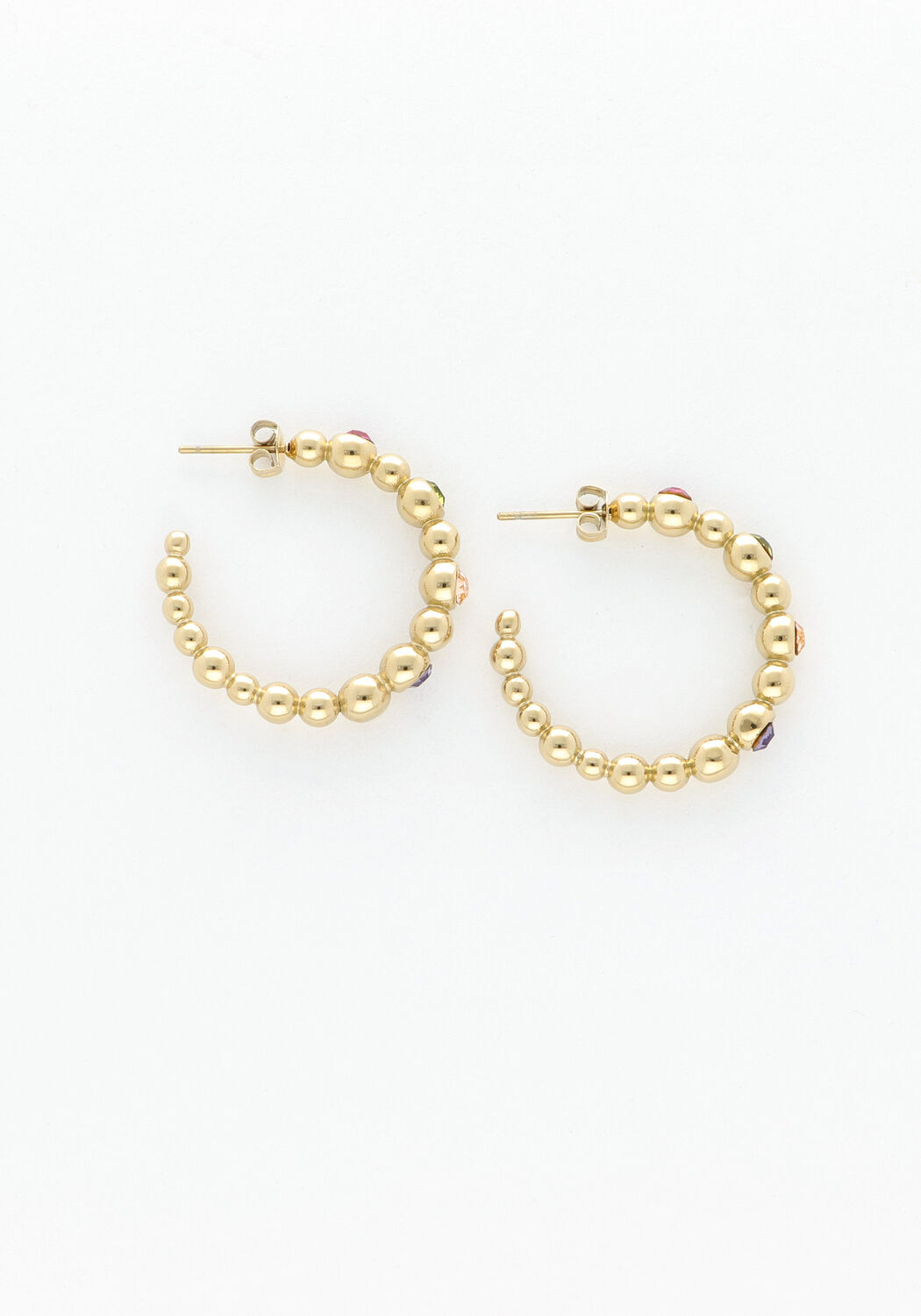 Goldfarbig NOTRE-V Ohrringe EARRING STONE MULTI