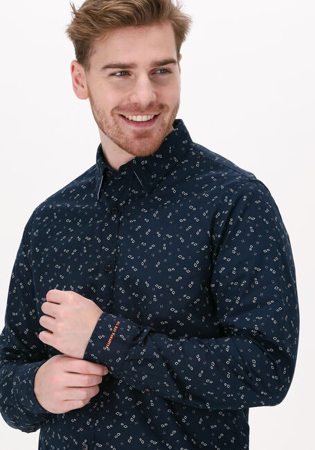 Dunkelblau SCOTCH & SODA Casual-Oberhemd SLIM FIT PRINTED POPLIN SHIRT - large
