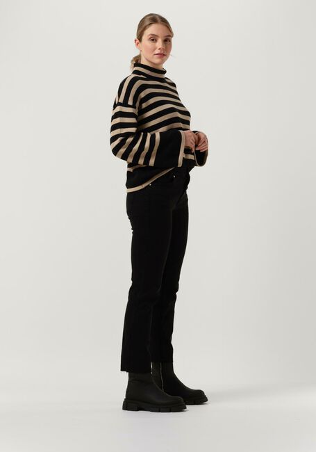 Schwarze MY ESSENTIAL WARDROBE Rollkragenpullover SILA STRIPED KNIT ROLLNECK - large