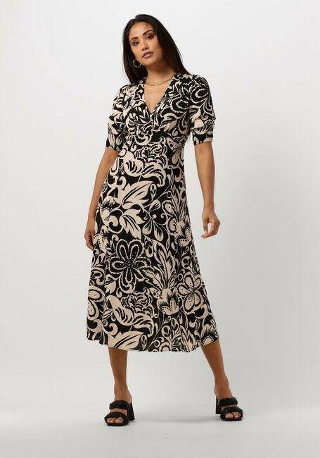Schwarze VANILIA Midikleid FLORAL HAPPY LONG - large