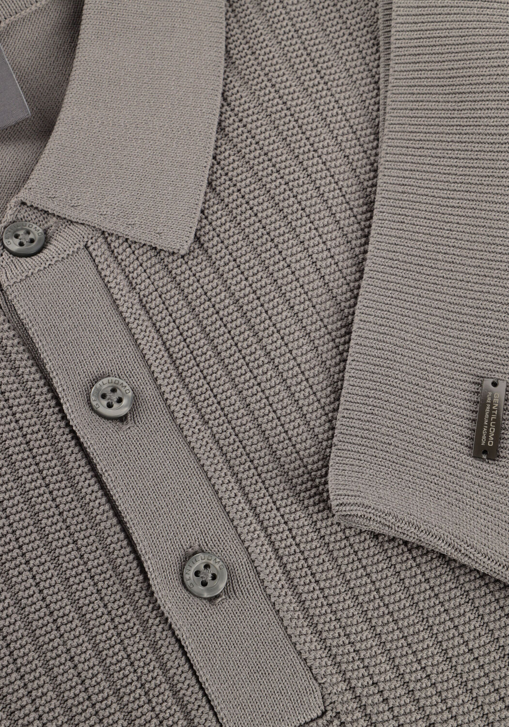 Taupe GENTILUOMO Polo-Shirt POLO 3 BUTTONS SS - large